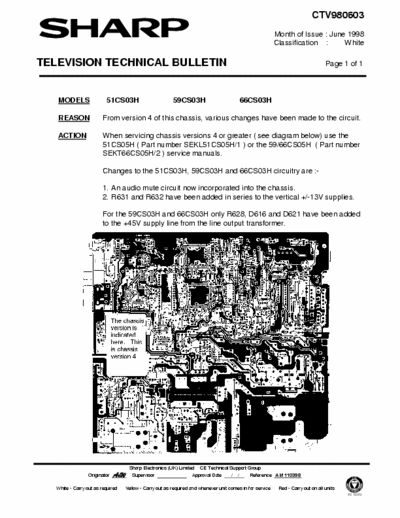 SHARP TV 66cs03h-025 SERVICE MANUAL